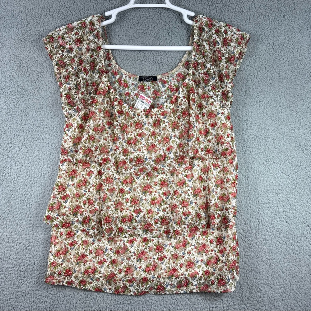Deb Floral Blouse in Pink and Cream‎